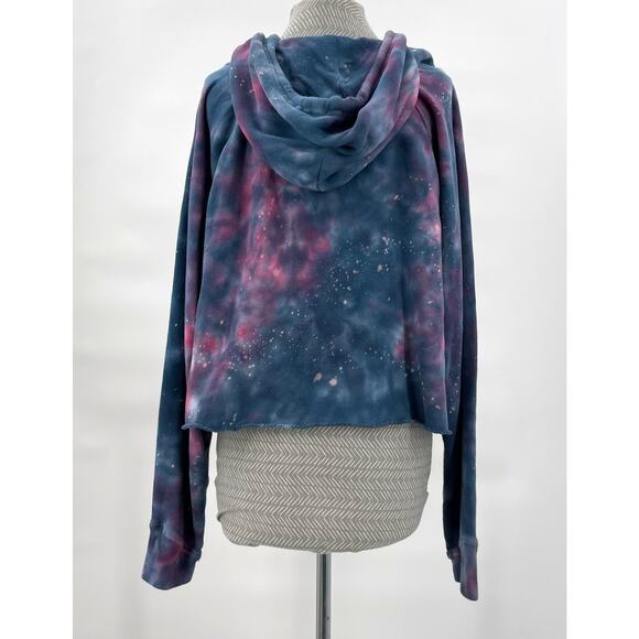 Spiritual Gangster Galaxy Tie Dye Stella Rocker Cropped Hoodie Wildberry Blue L - Picture 3 of 9